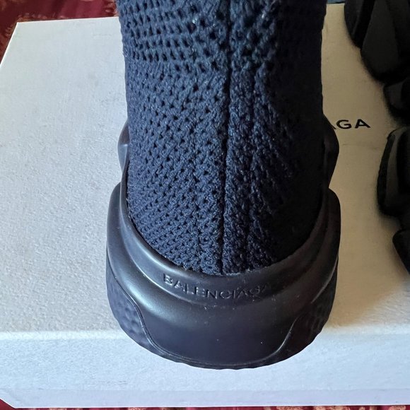 Balenciaga 100% Auth Men's Blue Navy Sock Sneakers w Laces NWT and Box Sz 43 10 - Picture 3 of 6